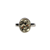 Zilveren ring pyriet maat 18 (verstelbaar) | ruw ovaal 1,3 x 1,1 cm Zilveren ring pyriet maat 18 (verstelbaar) | ruw ovaal 1,3 x 1,1 cm