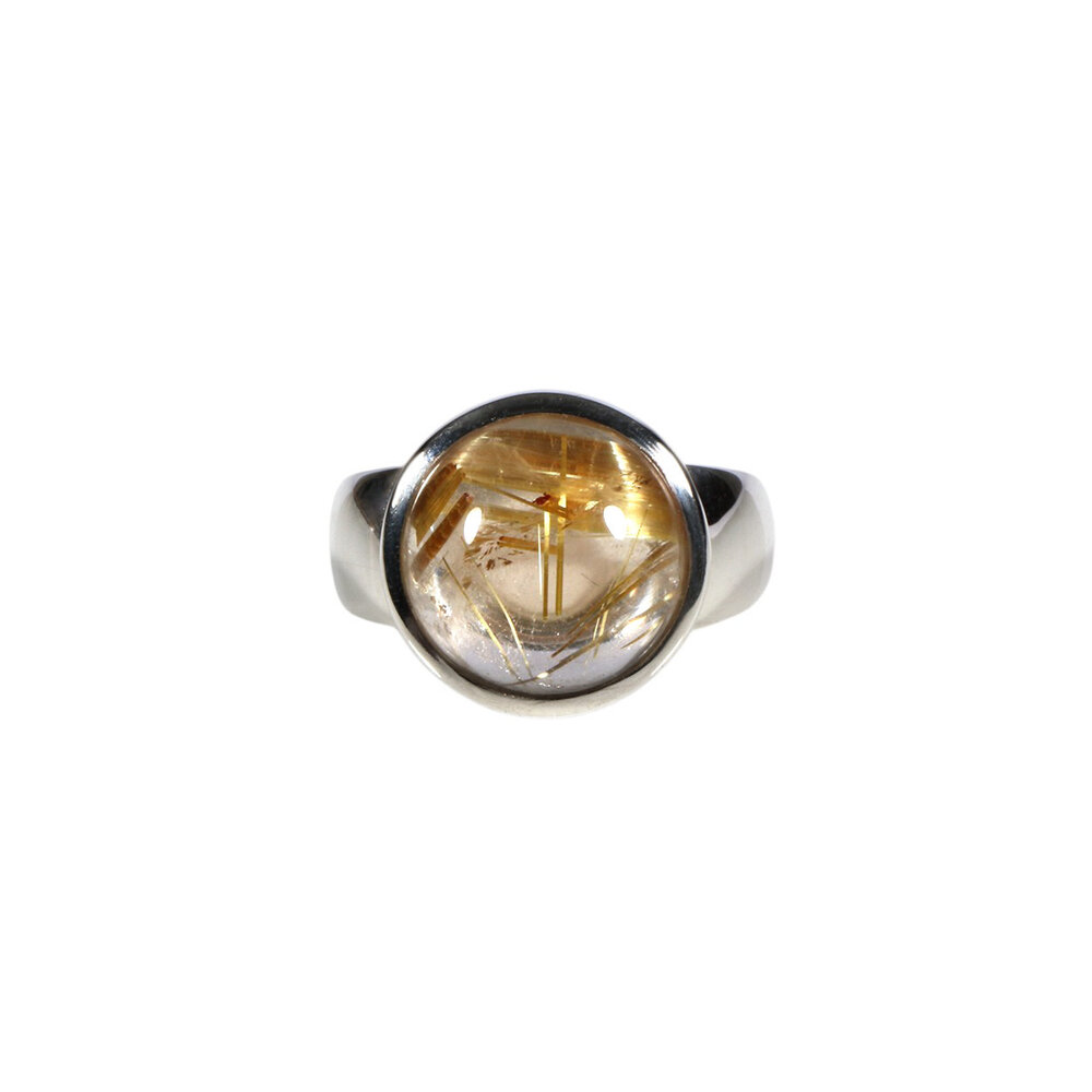 Zilveren ring rutielkwarts A-kwaliteit maat 18 | rond 1,3 cm Zilveren ring rutielkwarts A-kwaliteit maat 18 | rond 1,3 cm