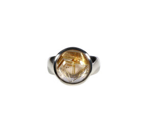Zilveren ring rutielkwarts A-kwaliteit maat 18 | rond 1,3 cm Zilveren ring rutielkwarts A-kwaliteit maat 18 | rond 1,3 cm
