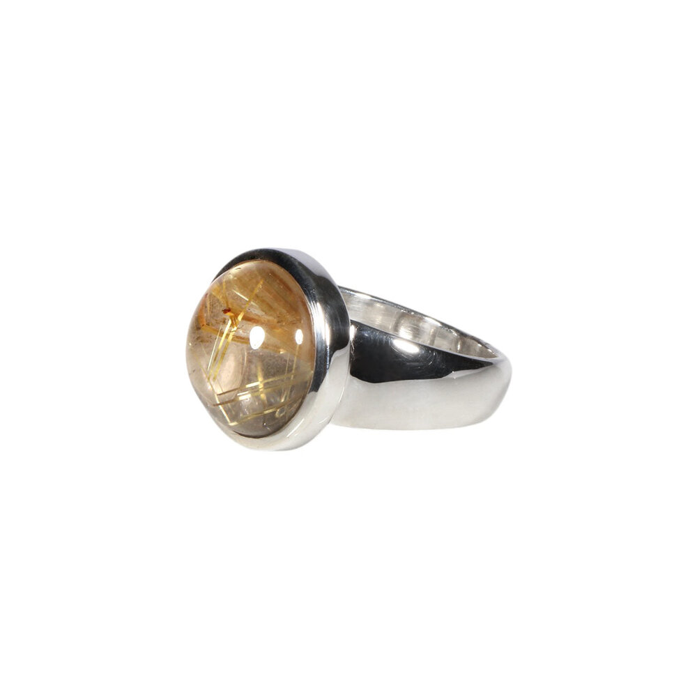 Zilveren ring rutielkwarts A-kwaliteit maat 18 | rond 1,3 cm Zilveren ring rutielkwarts A-kwaliteit maat 18 | rond 1,3 cm