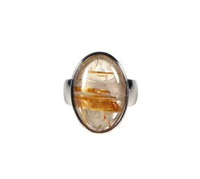 Zilveren ring rutielkwarts A-kwaliteit maat 17 | ovaal 1,9 x 1,3 cm Zilveren ring rutielkwarts A-kwaliteit maat 17 | ovaal 1,9 x 1,3 cm