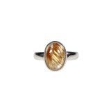 Zilveren ring rutielkwarts maat 18 | ovaal 1,2 x 0,8 cm Zilveren ring rutielkwarts maat 18 | ovaal 1,2 x 0,8 cm