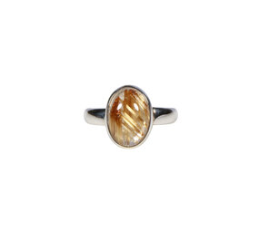 Zilveren ring rutielkwarts maat 18 | ovaal 1,2 x 0,8 cm Zilveren ring rutielkwarts maat 18 | ovaal 1,2 x 0,8 cm