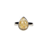 Zilveren ring rutielkwarts maat 17 | druppel 1,3 x 1 cm Zilveren ring rutielkwarts maat 17 | druppel 1,3 x 1 cm