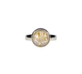 Zilveren ring rutielkwarts maat 18 | rond 1,1 cm