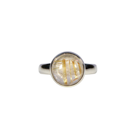 Zilveren ring rutielkwarts maat 18 | rond 1,1 cm