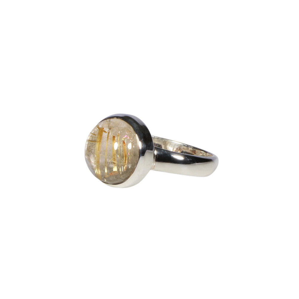 Zilveren ring rutielkwarts maat 18 | rond 1,1 cm