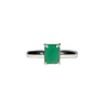 Zilveren ring smaragd 19 maat | rechthoek gezet 0,8 x 0,6 cm Zilveren ring smaragd 19 maat | rechthoek gezet 0,8 x 0,6 cm