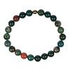 Heliotroop armband met 14k gouden kraal | 8 mm