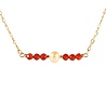 Gold filled ketting carneool rondelles en parel Gold filled ketting carneool rondelles en parel