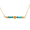 Gold filled ketting chrysocolla rondelles en barnsteen Gold filled ketting chrysocolla rondelles en barnsteen