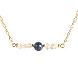 Gold filled ketting Herkimer diamant en saffier Gold filled ketting Herkimer diamant en saffier