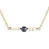 Gold filled ketting Herkimer diamant en saffier Gold filled ketting Herkimer diamant en saffier
