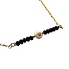 Gold filled ketting zwarte toermalijn rondelles en parel Gold filled ketting zwarte toermalijn rondelles en parel