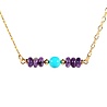 Gold filled ketting charoiet rondelles en sleeping beauty turkoois Gold filled ketting charoiet rondelles en sleeping beauty turkoois