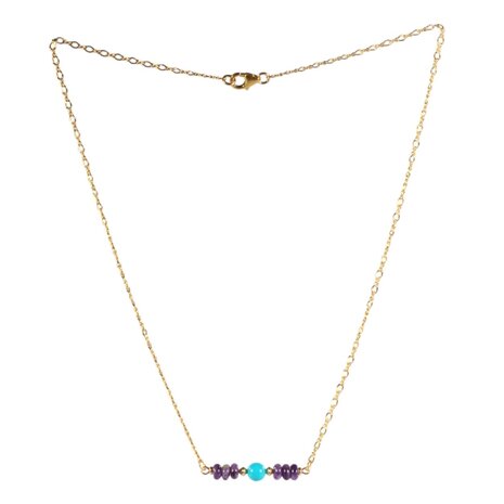 Gold filled ketting charoiet rondelles en sleeping beauty turkoois Gold filled ketting charoiet rondelles en sleeping beauty turkoois