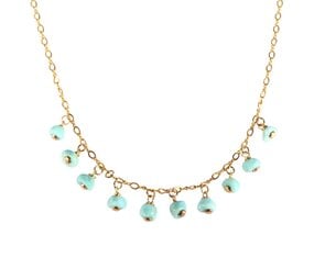 Gold filled ketting larimar bedeltjes Gold filled ketting larimar bedeltjes