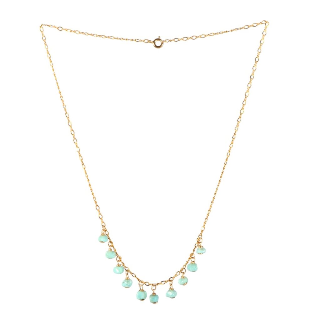 Gold filled ketting larimar bedeltjes Gold filled ketting larimar bedeltjes