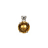 Zilveren hanger citrien | rond facet gezet 1,3 cm Zilveren hanger citrien | rond facet gezet 1,3 cm