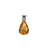 Zilveren hanger citrien | druppel facet gezet 1,8 x 1,2 cm Zilveren hanger citrien | druppel facet gezet 1,8 x 1,2 cm