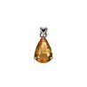 Zilveren hanger citrien | druppel facet gezet 1,8 x 1,2 cm Zilveren hanger citrien | druppel facet gezet 1,8 x 1,2 cm
