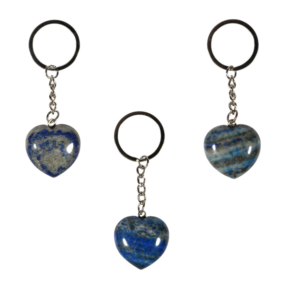 Lapis lazuli sleutelhanger hart 3 cm Lapis lazuli sleutelhanger hart 3 cm