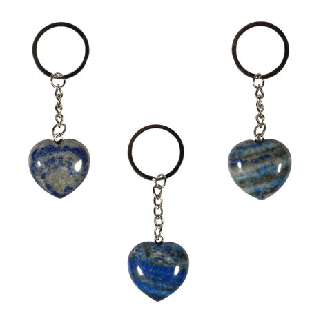 Lapis lazuli sleutelhanger hart 3 cm Lapis lazuli sleutelhanger hart 3 cm
