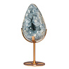 Celestien ei op goudkleurige standaard 13,8 x 8,8 x 8,1 cm | 1506 gram Celestien ei op goudkleurige standaard 13,8 x 8,8 x 8,1 cm | 1506 gram