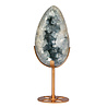 Celestien ei op goudkleurige standaard 15,2 x 8,7 x 7,8 cm | 1939 gram Celestien ei op goudkleurige standaard 15,2 x 8,7 x 7,8 cm | 1939 gram