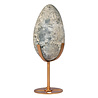 Celestien ei op goudkleurige standaard 15,2 x 8,7 x 7,8 cm | 1939 gram Celestien ei op goudkleurige standaard 15,2 x 8,7 x 7,8 cm | 1939 gram