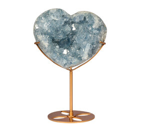 Celestien hart op goudkleurige standaard 13,7 x 11,5 x 6,2 cm | 1745 gram Celestien hart op goudkleurige standaard 13,7 x 11,5 x 6,2 cm | 1745 gram