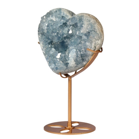 Celestien hart op goudkleurige standaard 13,7 x 11,5 x 6,2 cm | 1745 gram Celestien hart op goudkleurige standaard 13,7 x 11,5 x 6,2 cm | 1745 gram