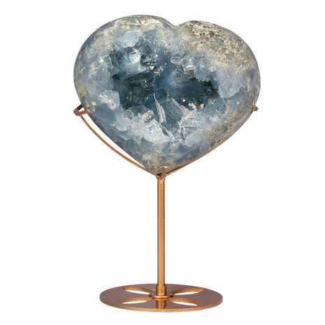 Celestien hart op goudkleurige standaard 13,4 x 11,5 x 6,7 cm | 2078 gram Celestien hart op goudkleurige standaard 13,4 x 11,5 x 6,7 cm | 2078 gram