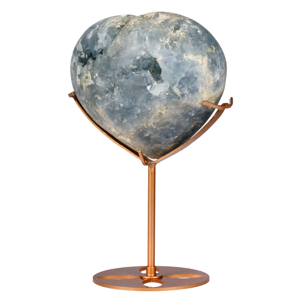 Celestien hart op goudkleurige standaard 13,4 x 11,5 x 6,7 cm | 2078 gram Celestien hart op goudkleurige standaard 13,4 x 11,5 x 6,7 cm | 2078 gram