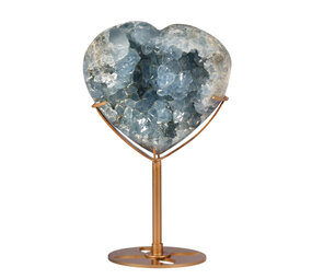 Celestien hart op goudkleurige standaard 11,7 x 10,9 x 4,9 cm | 1027 gram Celestien hart op goudkleurige standaard 11,7 x 10,9 x 4,9 cm | 1027 gram