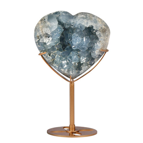 Celestien hart op goudkleurige standaard 11,7 x 10,9 x 4,9 cm | 1027 gram Celestien hart op goudkleurige standaard 11,7 x 10,9 x 4,9 cm | 1027 gram