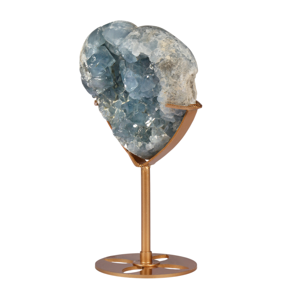 Celestien hart op goudkleurige standaard 11,7 x 10,9 x 4,9 cm | 1027 gram Celestien hart op goudkleurige standaard 11,7 x 10,9 x 4,9 cm | 1027 gram