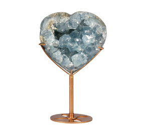 Celestien hart op goudkleurige standaard 12,5 x 11,6 x 4,6 cm | 1305 gram Celestien hart op goudkleurige standaard 12,5 x 11,6 x 4,6 cm | 1305 gram