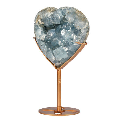 Celestien hart op goudkleurige standaard 12,5 x 11,6 x 4,6 cm | 1305 gram Celestien hart op goudkleurige standaard 12,5 x 11,6 x 4,6 cm | 1305 gram