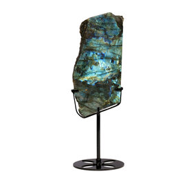 Labradoriet schijf gepolijst op standaard 16,4 x 7,9 x 1,8 cm | 556 gram Labradoriet schijf gepolijst op standaard 16,4 x 7,9 x 1,8 cm | 556 gram