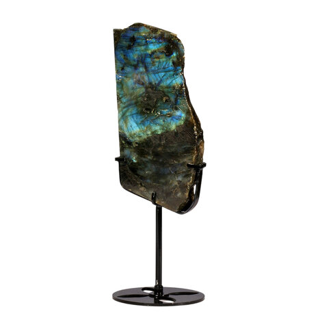 Labradoriet schijf gepolijst op standaard 16,4 x 7,9 x 1,8 cm | 556 gram Labradoriet schijf gepolijst op standaard 16,4 x 7,9 x 1,8 cm | 556 gram