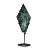 Labradoriet schijf gepolijst op standaard 20 x 10 x 1,9 cm | 638 gram Labradoriet schijf gepolijst op standaard 20 x 10 x 1,9 cm | 638 gram