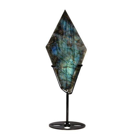 Labradoriet schijf gepolijst op standaard 20 x 10 x 1,9 cm | 638 gram Labradoriet schijf gepolijst op standaard 20 x 10 x 1,9 cm | 638 gram