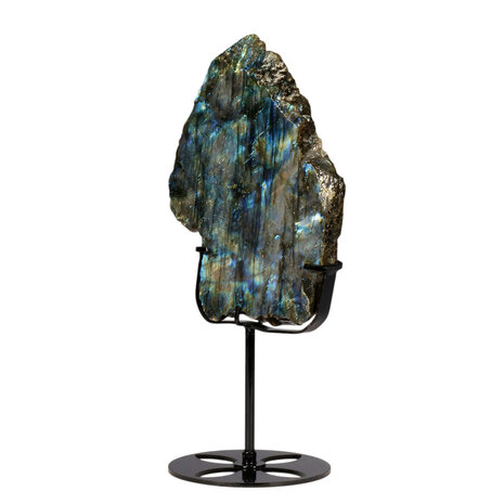 Labradoriet schijf gepolijst op standaard 15,8 x 12,2 x 1,7 cm | 639 gram Labradoriet schijf gepolijst op standaard 15,8 x 12,2 x 1,7 cm | 639 gram
