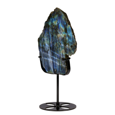 Labradoriet schijf gepolijst op standaard 15,8 x 12,2 x 1,7 cm | 639 gram Labradoriet schijf gepolijst op standaard 15,8 x 12,2 x 1,7 cm | 639 gram