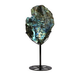 Labradoriet schijf gepolijst op standaard 16,5 x 12,3 x 1,5 cm | 788 gram Labradoriet schijf gepolijst op standaard 16,5 x 12,3 x 1,5 cm | 788 gram