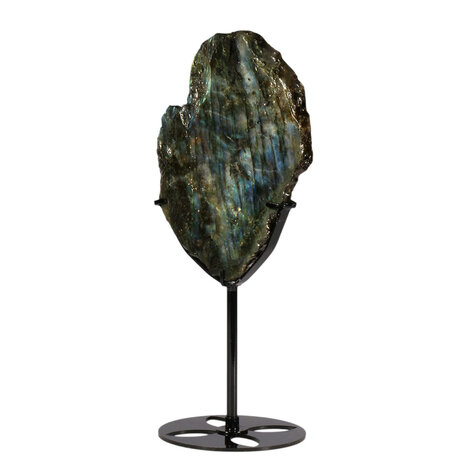 Labradoriet schijf gepolijst op standaard 16,5 x 12,3 x 1,5 cm | 788 gram Labradoriet schijf gepolijst op standaard 16,5 x 12,3 x 1,5 cm | 788 gram