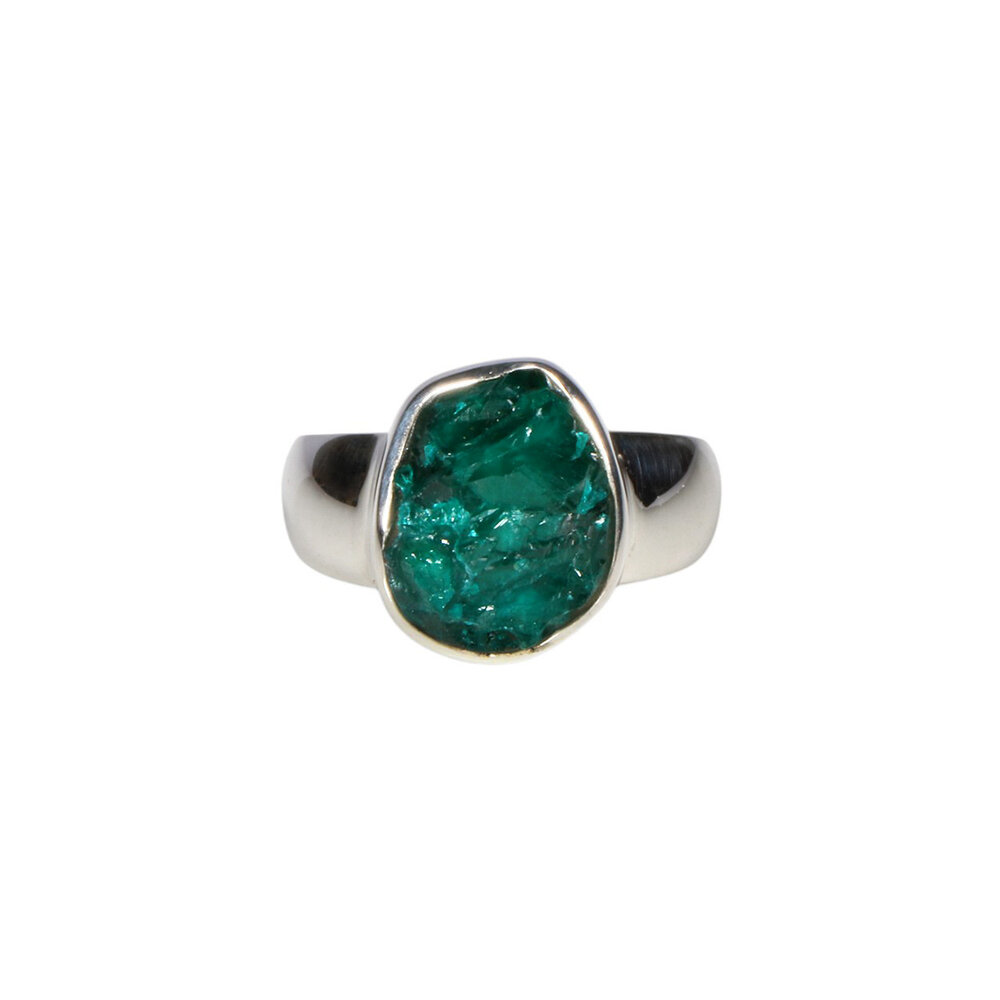 Zilveren ring dioptaas ruw maat 18 1/2 | driehoek 1,3 x 1,1 cm Zilveren ring dioptaas ruw maat 18 1/2 | driehoek 1,3 x 1,1 cm