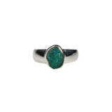 Zilveren ring dioptaas ruw maat 16 1/2 | ovaal 0,9 x 0,7 cm Zilveren ring dioptaas ruw maat 16 1/2 | ovaal 0,9 x 0,7 cm