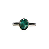 Zilveren ring dioptaas ruw maat 19 | ovaal 1 x 0,8 cm